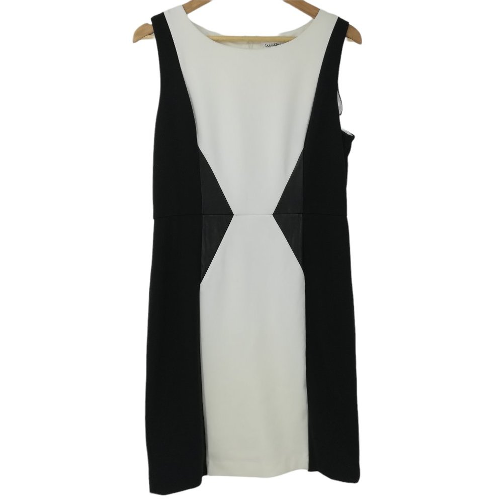 🔥 CK B/W Slimming Sheath Dress Sz 12